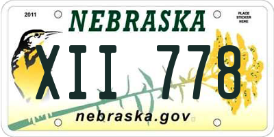 NE license plate XII778