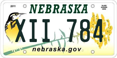 NE license plate XII784
