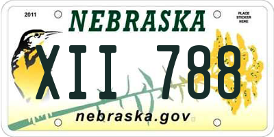 NE license plate XII788
