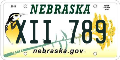 NE license plate XII789