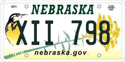 NE license plate XII798