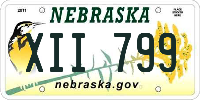NE license plate XII799