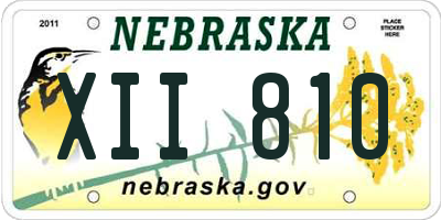 NE license plate XII810