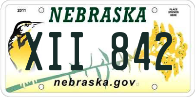 NE license plate XII842