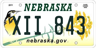 NE license plate XII843