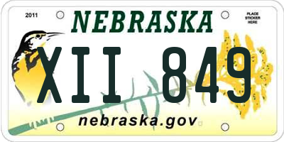 NE license plate XII849