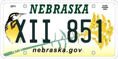 NE license plate XII851
