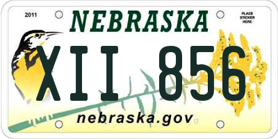 NE license plate XII856