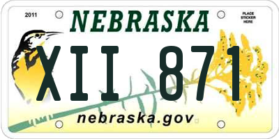 NE license plate XII871