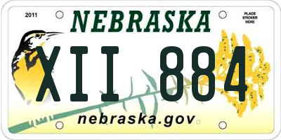 NE license plate XII884