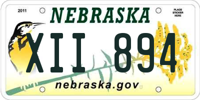 NE license plate XII894