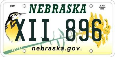 NE license plate XII896