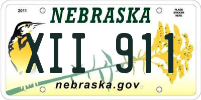 NE license plate XII911