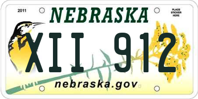 NE license plate XII912