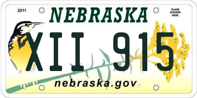 NE license plate XII915