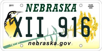 NE license plate XII916