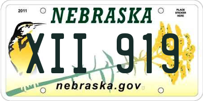 NE license plate XII919