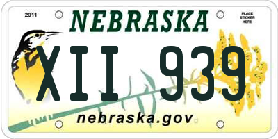 NE license plate XII939