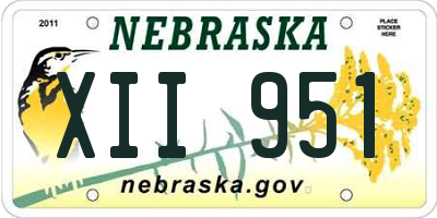 NE license plate XII951