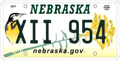 NE license plate XII954
