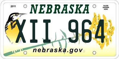 NE license plate XII964
