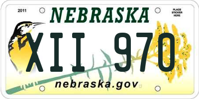 NE license plate XII970