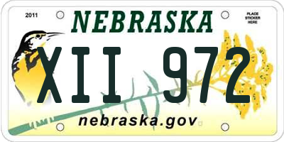 NE license plate XII972