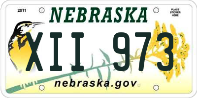 NE license plate XII973