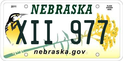 NE license plate XII977