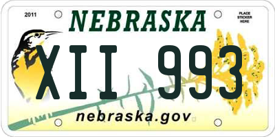 NE license plate XII993