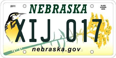 NE license plate XIJ017