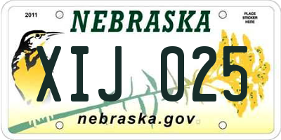 NE license plate XIJ025