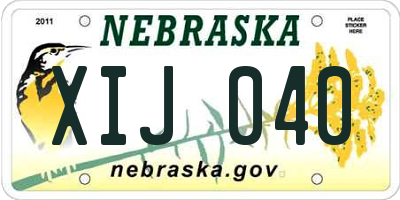 NE license plate XIJ040