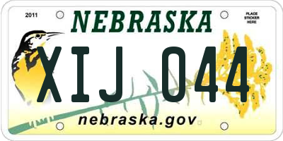 NE license plate XIJ044