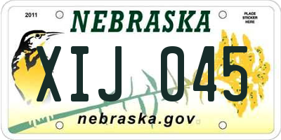 NE license plate XIJ045