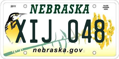 NE license plate XIJ048