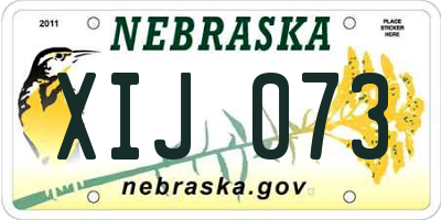 NE license plate XIJ073
