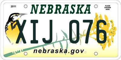 NE license plate XIJ076