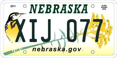 NE license plate XIJ077