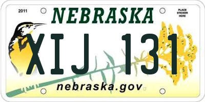 NE license plate XIJ131