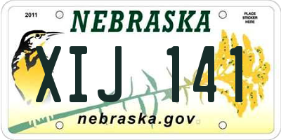 NE license plate XIJ141