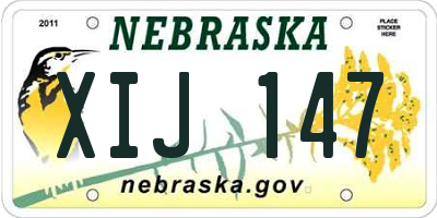 NE license plate XIJ147