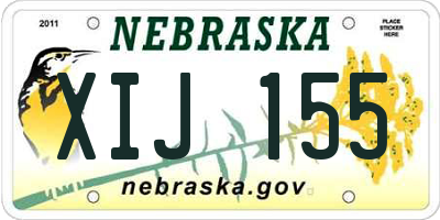 NE license plate XIJ155