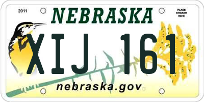 NE license plate XIJ161