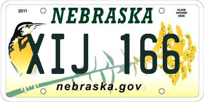 NE license plate XIJ166