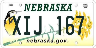 NE license plate XIJ167