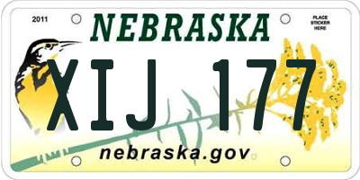 NE license plate XIJ177