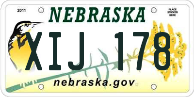 NE license plate XIJ178