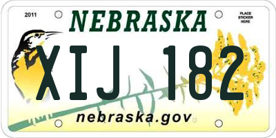 NE license plate XIJ182