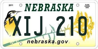 NE license plate XIJ210